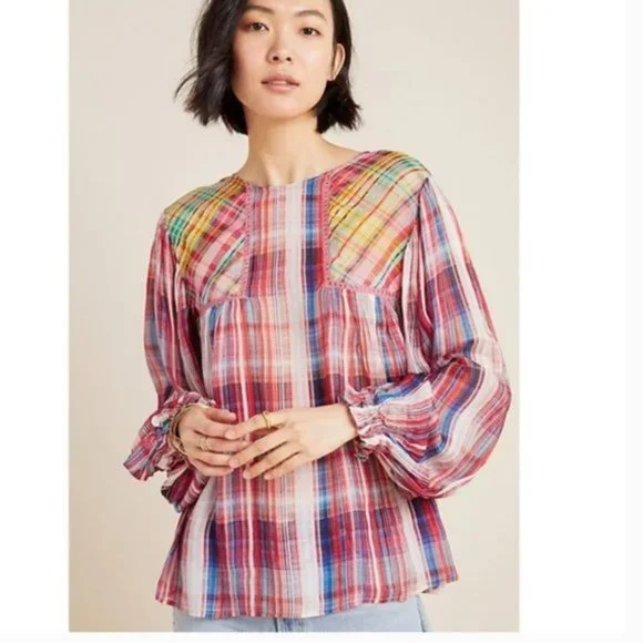 ⚡️🌧️ Sale 🌧️⚡️Anthropologie Miranda Peasant Blouse - S - Picture 2 of 6